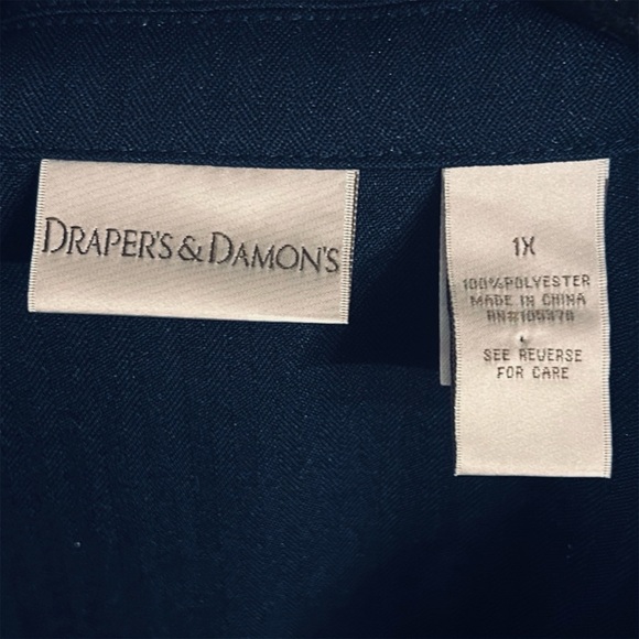 Draper & Damon’s Navy Jacket Zip Up Jacket Size 1X - Picture 4 of 5